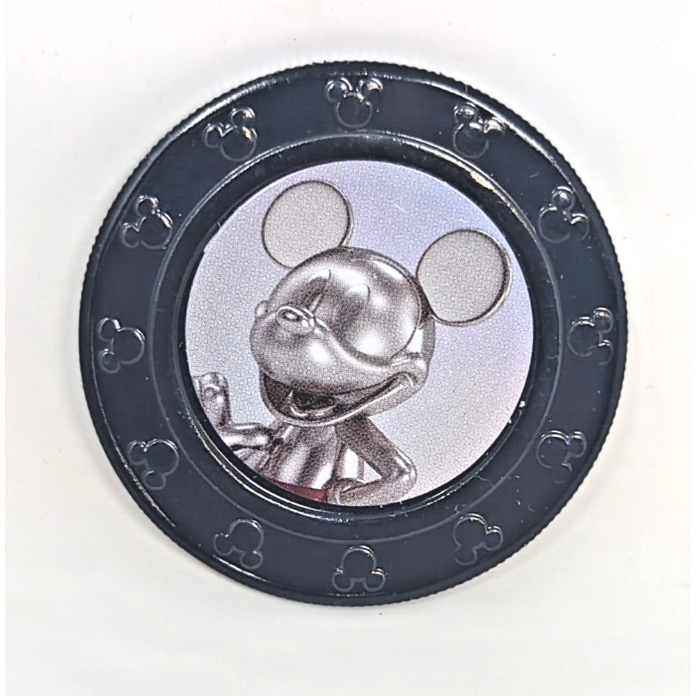 Super Rare Black and Chrome Mickey Wonder Ball Coin - Disney 100th Anniversary